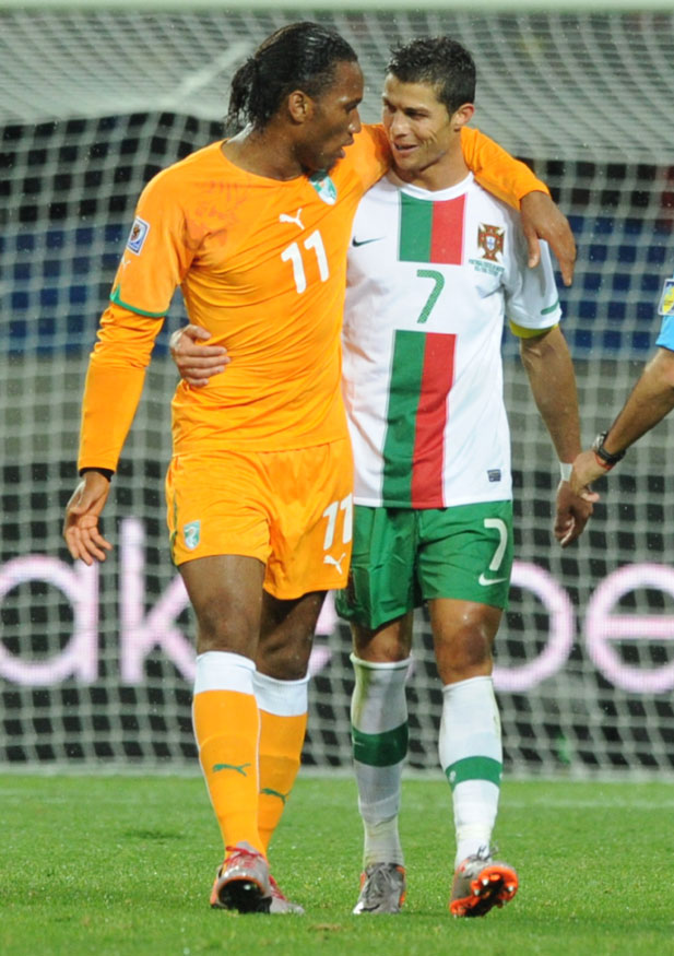 Didier Drogba and Cristiano Ronaldo.